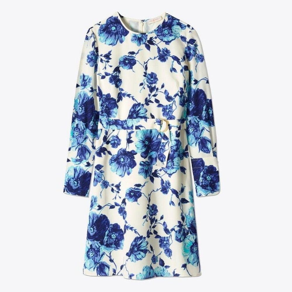 Tory Burch Giovanna Dress Rosemont Floral Silk 6 NWT S M